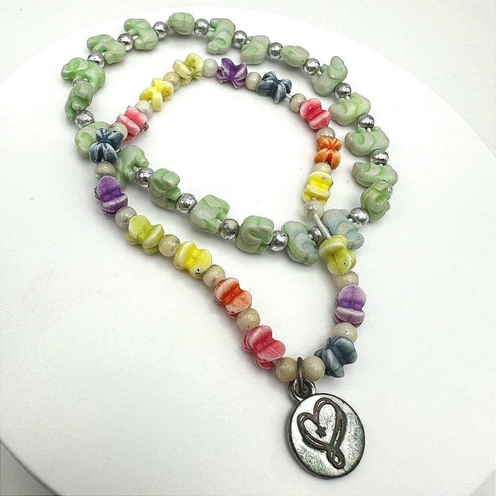 Bracelet Set Vintage Y2K Elephant Butterfly Beaded Stretch Heart Charm Multi 90s